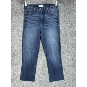 Parker Smith Jeans Womens Size 29 Blue Denim Stretch Straight Leg Crop USA Made‎